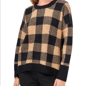 Vince Camuto Buffalo Check Crewneck Sweater